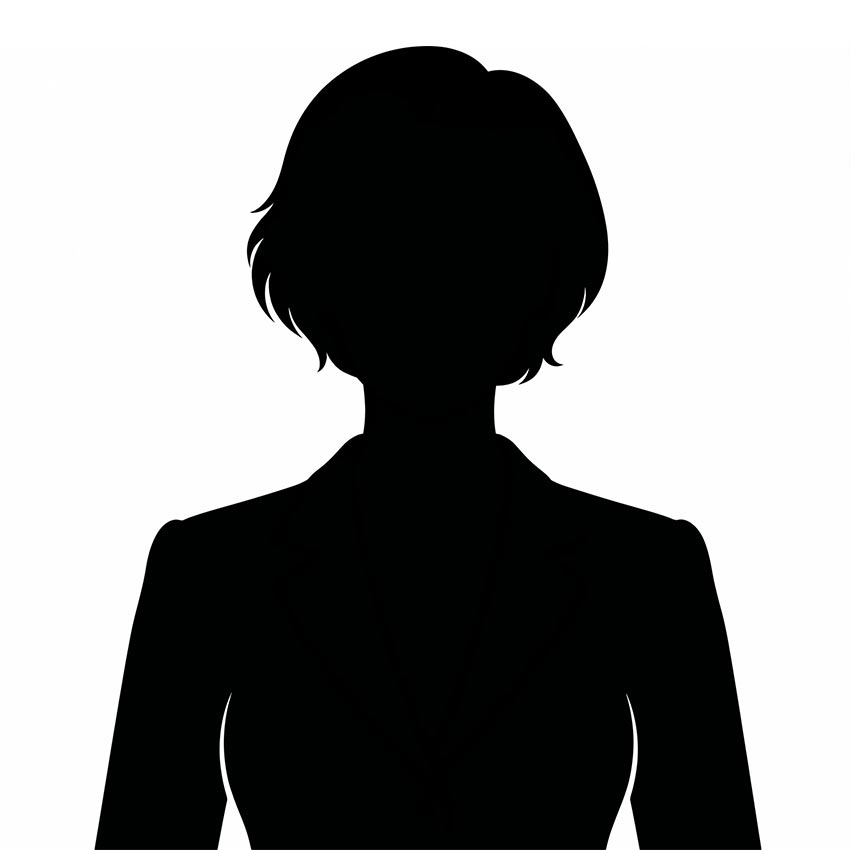 Silutte eines Frau im Halbportrait als Platzhalter